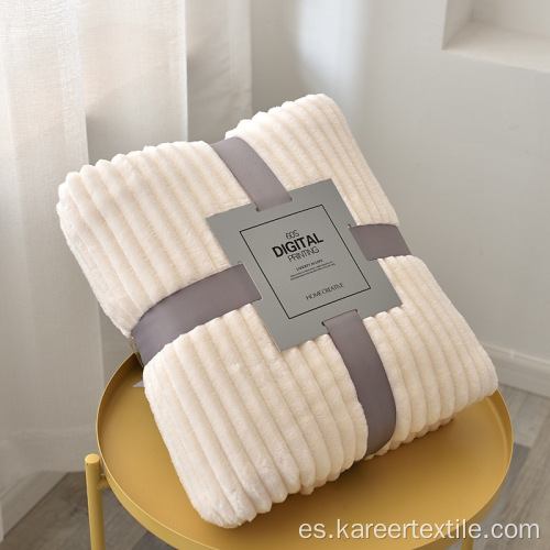 manta de la siesta de leche rayada de franela al por mayor para el dormitorio